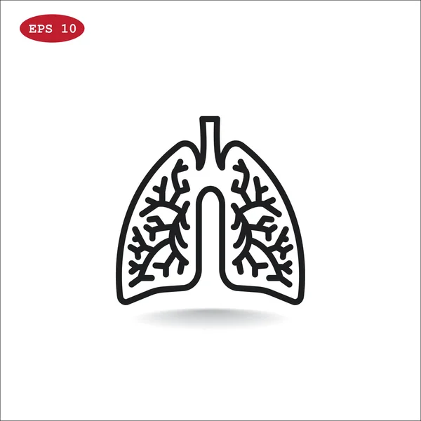 Icono de órgano de pulmones humanos — Vector de stock