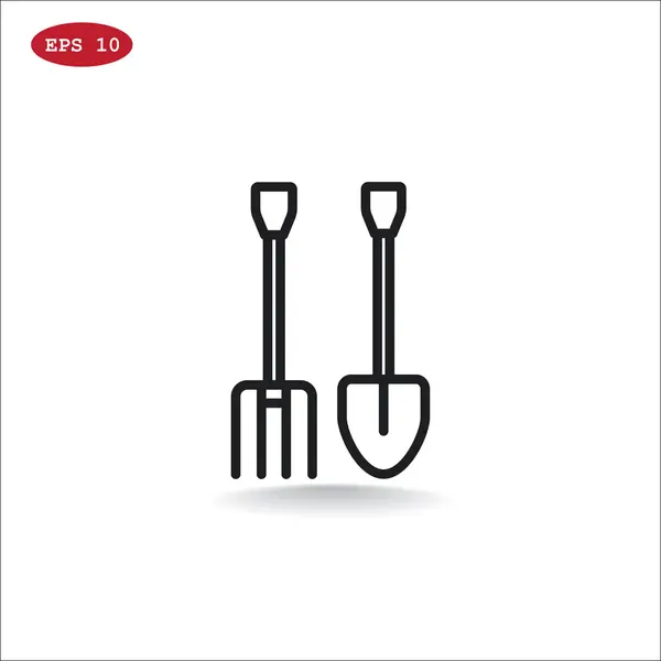 Spade en pitchfork tools-pictogram — Stockvector