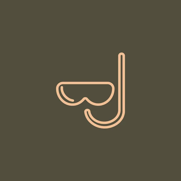 Snorkel y máscara icono — Vector de stock