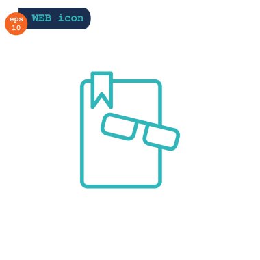 kitap ve gözlük simgesi