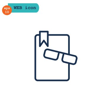 kitap ve gözlük simgesi