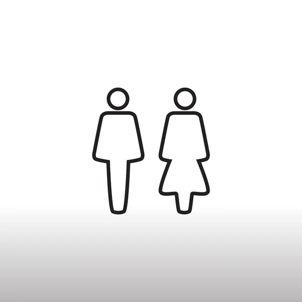 Mannelijke en vrouwelijke wc teken pictogram — Stockvector
