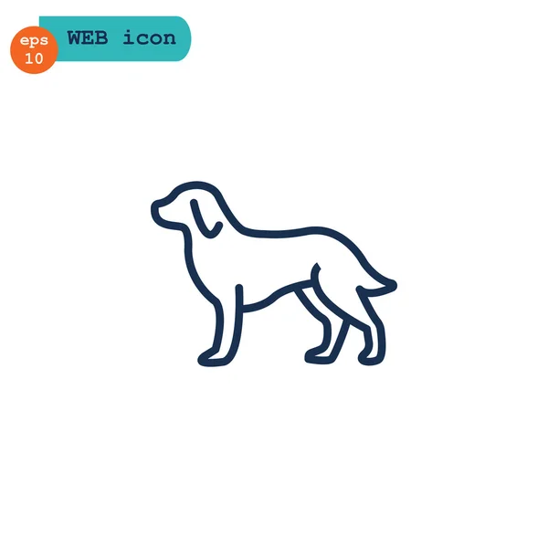 Ícone plano do cão. — Vetor de Stock