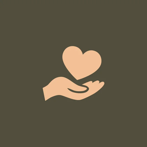 Mão segurando ícone do coração —  Vetores de Stock