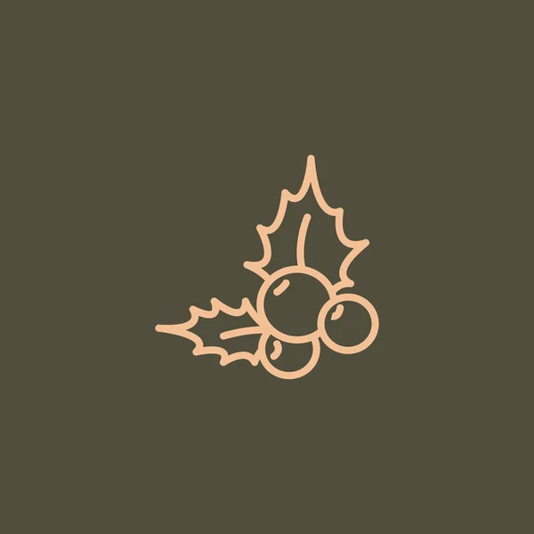 Navidad acebo icono de la baya — Vector de stock