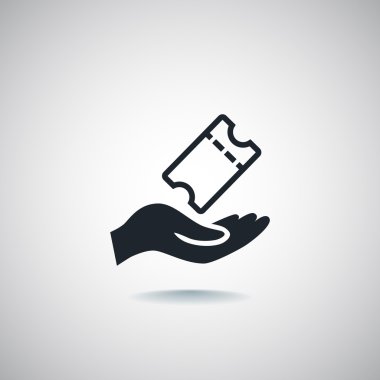 El ele tutuşan bilet simgesi