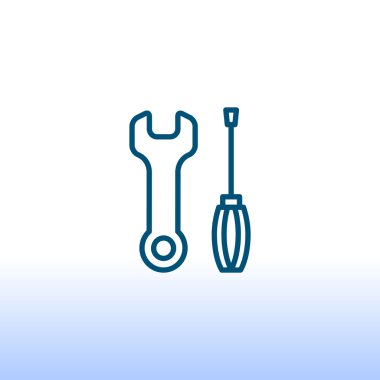 İngiliz anahtarı ve tornavida simgesi