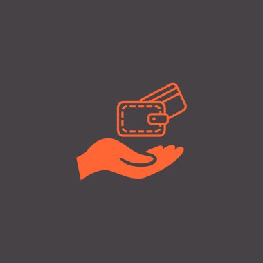 M-cüzdan ve el simgesi