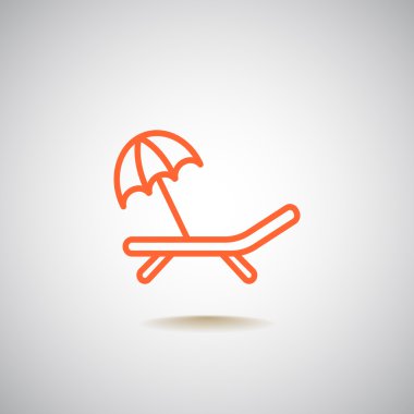 plaj sandalye ve şemsiye simgesi