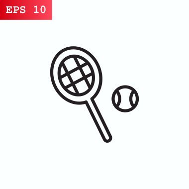 Tenis top ve raket simgesi  