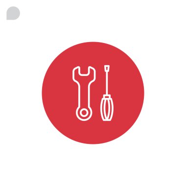 İngiliz anahtarı ve tornavida simgesi  