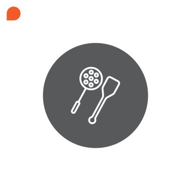 oluklu kaşık ve spatula simgesi