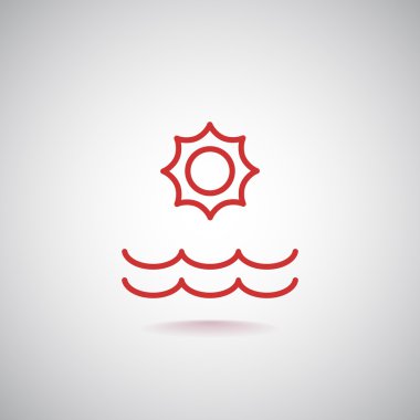 Güneş ve dalgalar simgesi  