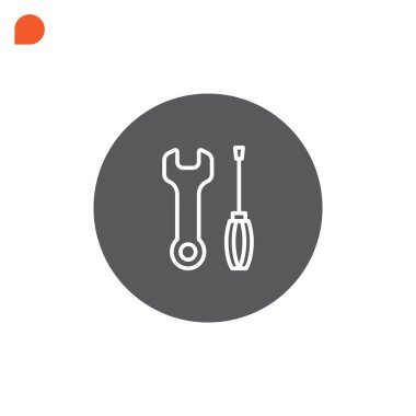 İngiliz anahtarı ve tornavida simgesi  