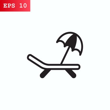 plaj sandalye ve şemsiye simgesi