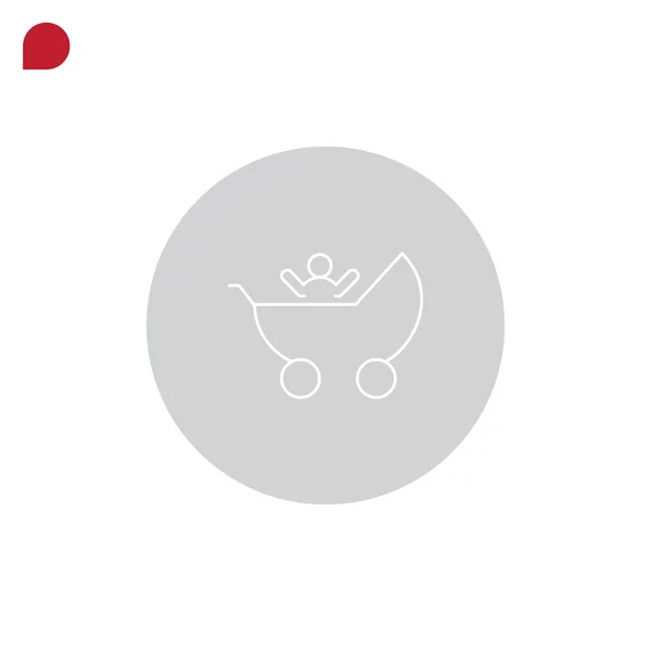 Baby pram, wandelwagen pictogram — Stockvector