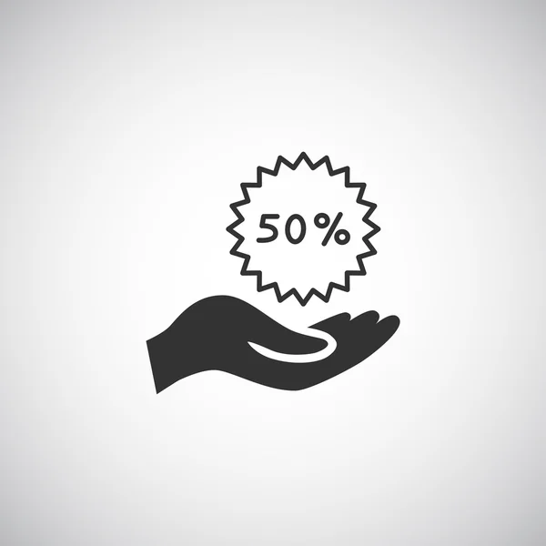 50 por ciento de descuento en icono de la mano — Vector de stock