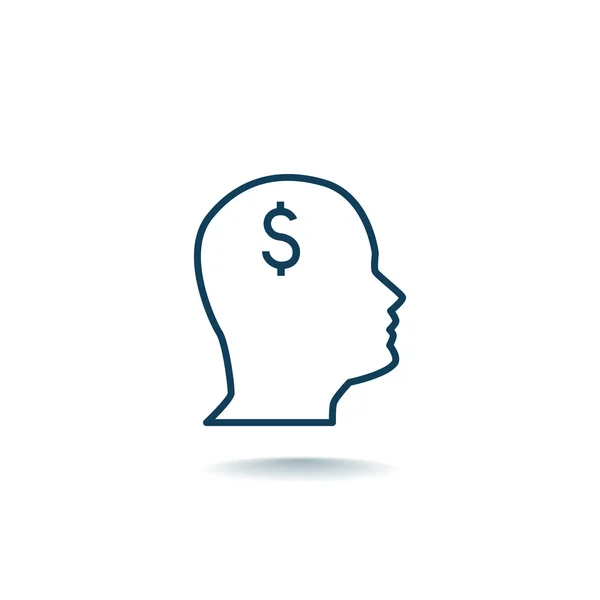 Εικονόγραμμα χρήματα σε κεφάλι εικονίδιο — Διανυσματικό Αρχείο