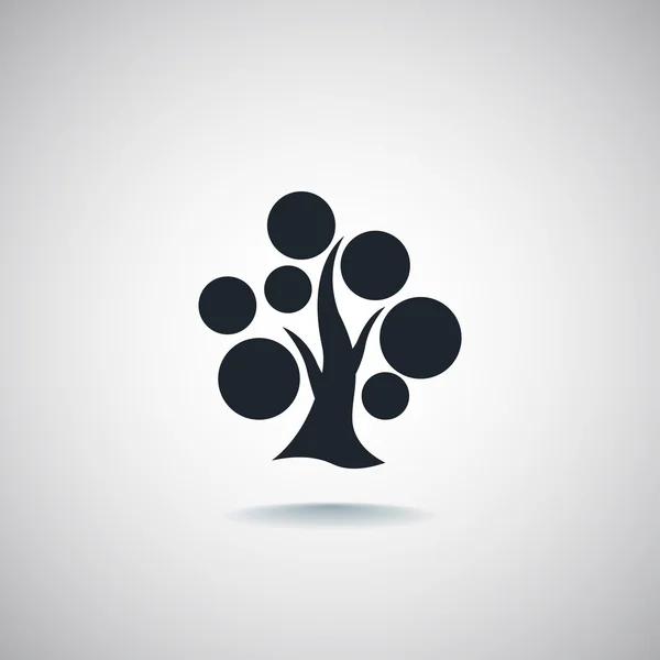 Icono del árbol, ilustración — Vector de stock