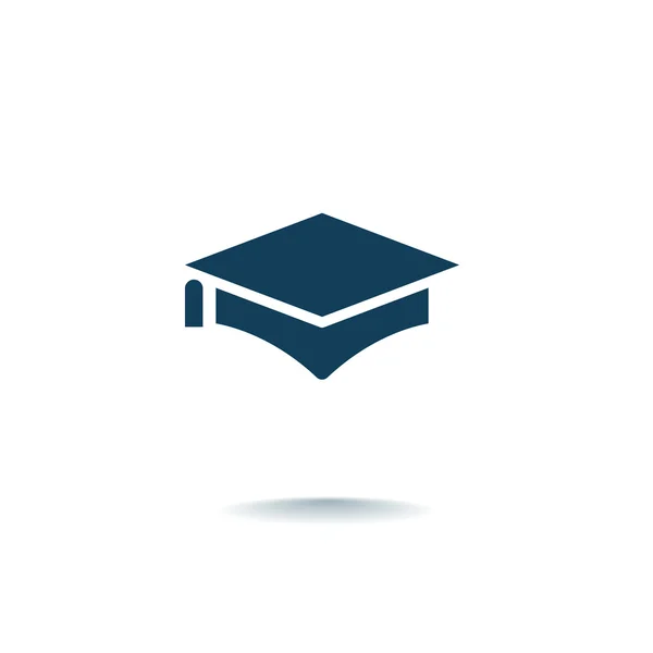 Szögletes akadémiai cap ikon — Stock Vector