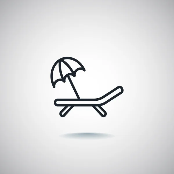 Sdraio e ombrellone icona — Vettoriale Stock
