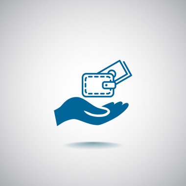 M-cüzdan ve el simgesi