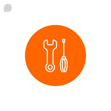 İngiliz anahtarı ve tornavida simgesi  