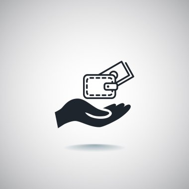 M-cüzdan ve el simgesi