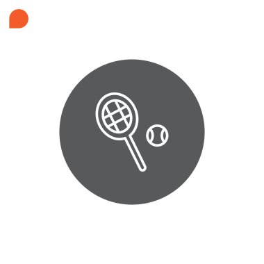 Tenis top ve raket simgesi  