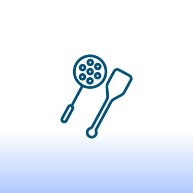 oluklu kaşık ve spatula simgesi