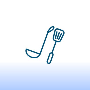 Mutfak kepçe ve spatula simgesi
