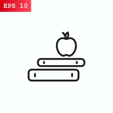 kitap ve elma simgesi