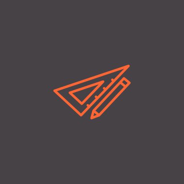 Üçgen cetvel ve kalem simgesini 