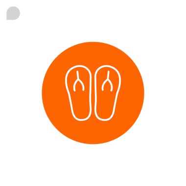 Plaj terlikleri simgesi düz.