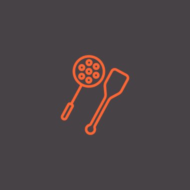 oluklu kaşık ve spatula simgesi