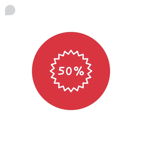 50 percent discount badge icon — Stock Vector