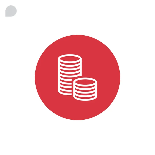 Monedas de dinero icono — Vector de stock