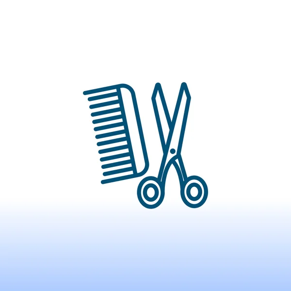 梳子和剪刀图标 — 图库矢量图片