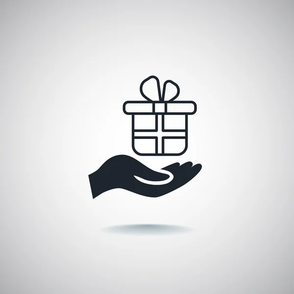 Icon of Gift on hand — Stock Vector