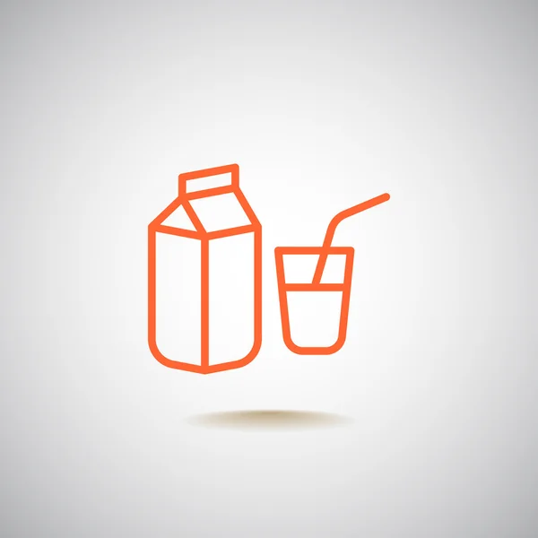 Milchverpackung und Glassymbol — Stockvektor