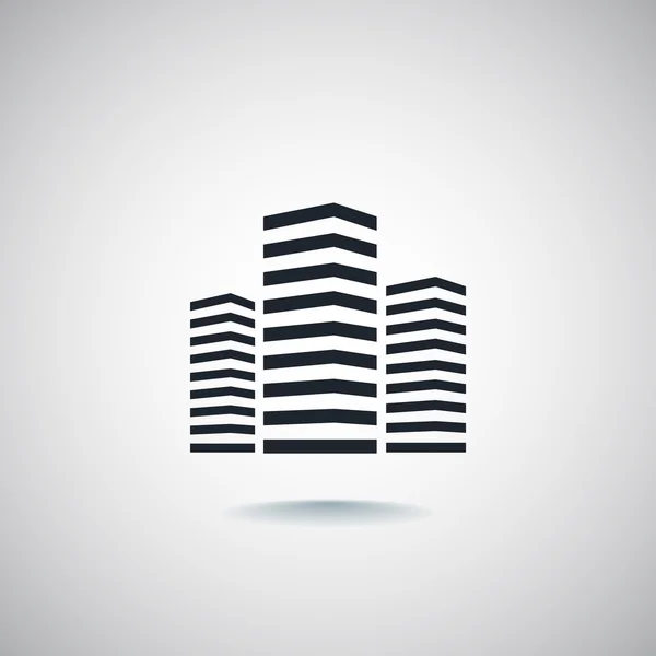 Rascacielos de la ciudad, icono de edificios — Vector de stock