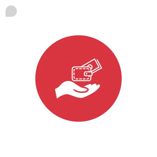Portefeuille à main avec icône d'argent — Image vectorielle