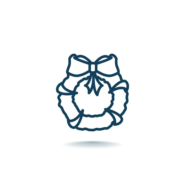 Christmas wreath Icon — Stock Vector