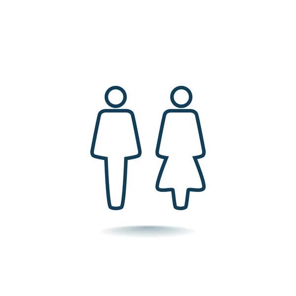 WC, hombre y mujer Icono — Vector de stock