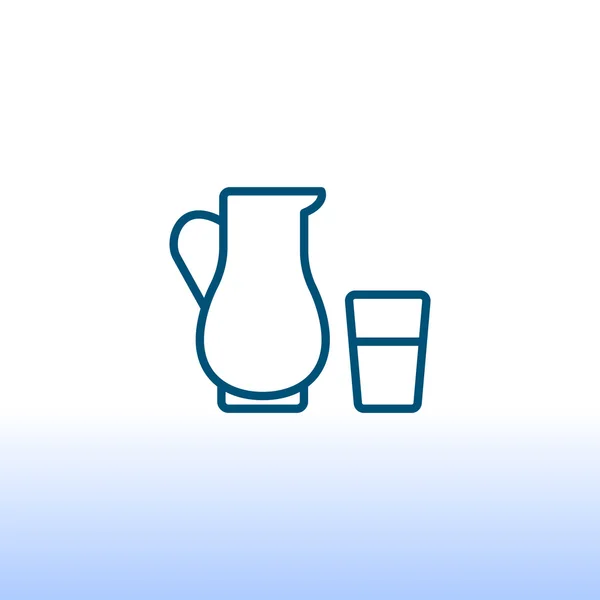Pacote de leite e Ícone de vidro — Vetor de Stock