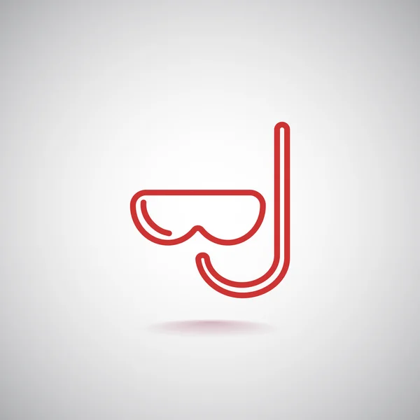 Duiker-pictogram voor snorkel- en masker — Stockvector
