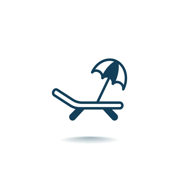 Пляжний стілець і значок парасольки — стоковий вектор
