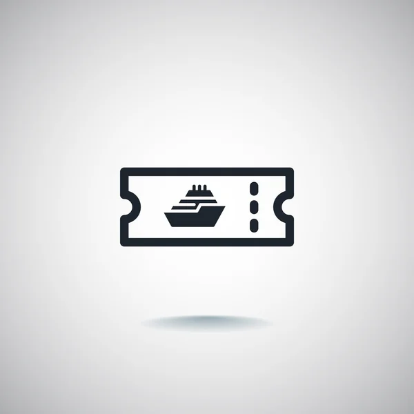 Cruise ship ticket icon — Stock Vector