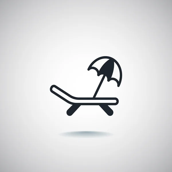 Beach chair and umbrella icon — Stock Vector