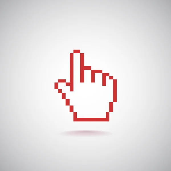 Icona del pixel del cursore mano — Vettoriale Stock